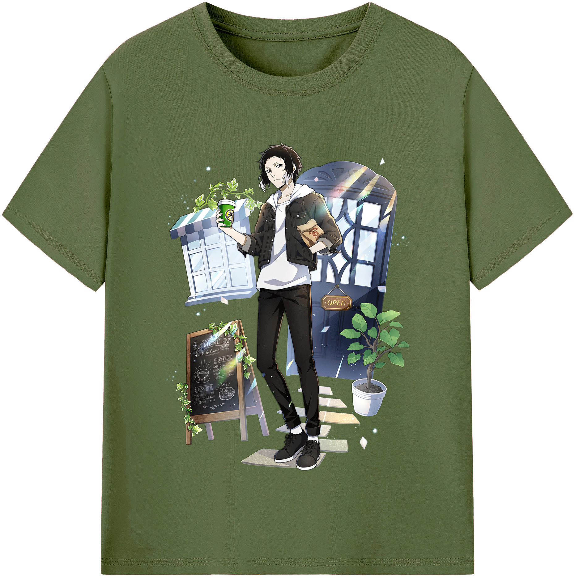（画像用） 文豪ストレイドッグス Bungo Stray Dogs 綿100％半袖Tシャツ（フロントプリント）